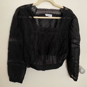 Other stories black blouse with lace detail